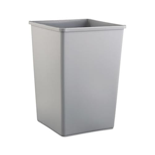 Untouchable Square Waste Receptacle, Plastic, 35 Gal, Gray