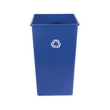 Recycling Container, Square, Plastic, 50 Gal, Blue