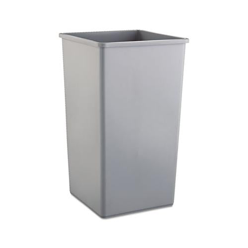 Untouchable Square Waste Receptacle, Plastic, 50 Gal, Gray