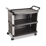 Xtra Utility Cart, 300-lb Capacity, Three-shelf, 20w X 40.63d X 37.8h, Black