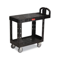 Flat Shelf Utility Cart, Two-shelf, 19.19w X 37.88d X 33.33h, Black