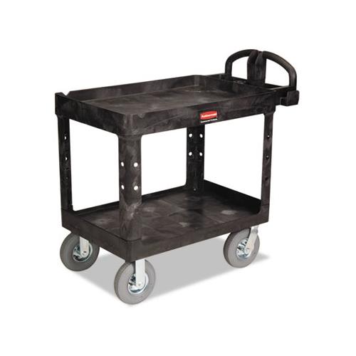 Heavy-duty Utility Cart, Two-shelf, 25.88w X 45.25d X 37.13h, Black