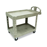 Heavy-duty Utility Cart, Two-shelf, 25.9w X 45.2d X 32.2h, Beige