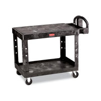 Flat Shelf Utility Cart, Two-shelf, 25.25w X 44d X 38.13h, Black