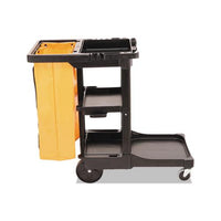 Multi-shelf Cleaning Cart, Three-shelf, 20w X 45d X 38.25h, Black