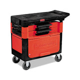 Locking Trades Cart, 330-lb Capacity, Two-shelf, 19.25w X 38d X 33.38h, Black