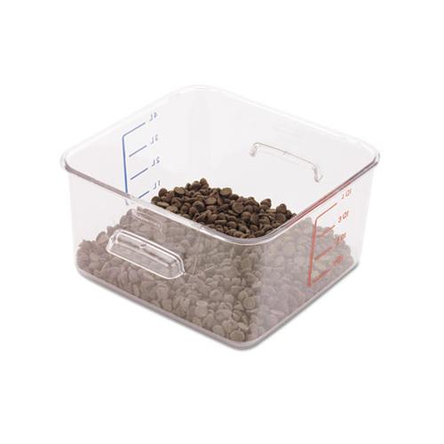 Spacesaver Square Containers, 4qt, 8 4-5w X 8 3-4d X 4 3-4h, Clear