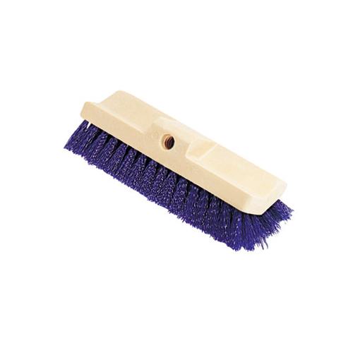 Bi-level Deck Scrub Brush, Polypropylene Fibers, 10 Plastic Block, Tapered Hole