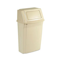 Slim Jim Wall-mounted Container, Rectangular, Plastic, 15 Gal, Beige