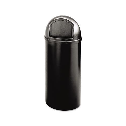 Marshal Classic Container, Round, Polyethylene, 15 Gal, Black