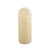 Marshal Classic Container, Round, Polyethylene, 25 Gal, Beige