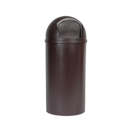 Marshal Classic Container, Round, Polyethylene, 25 Gal, Brown