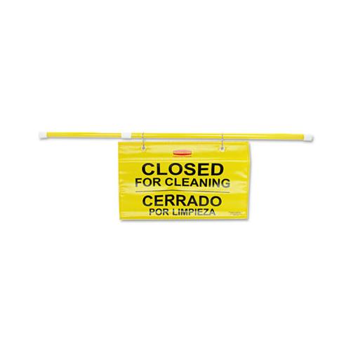 Site Safety Hanging Sign, 50" X 1" X 13", Multi-lingual, Yellow