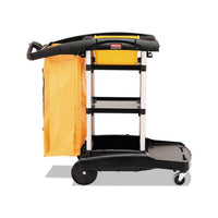 High Capacity Cleaning Cart, 21.75w X 49.75d X 38.38h, Black