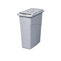 Slim Jim Confidential Document Receptacle With Lid, Rectangle, 23 Gal, Light Gray