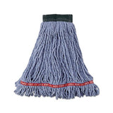 Web Foot Wet Mop Head, Shrinkless, Cotton-synthetic, Blue, Medium, 6-carton