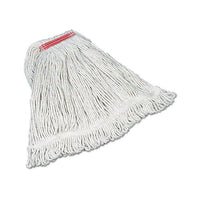 Super Stitch Cotton Looped End Wet Mop Head, Large, 1" White Headband