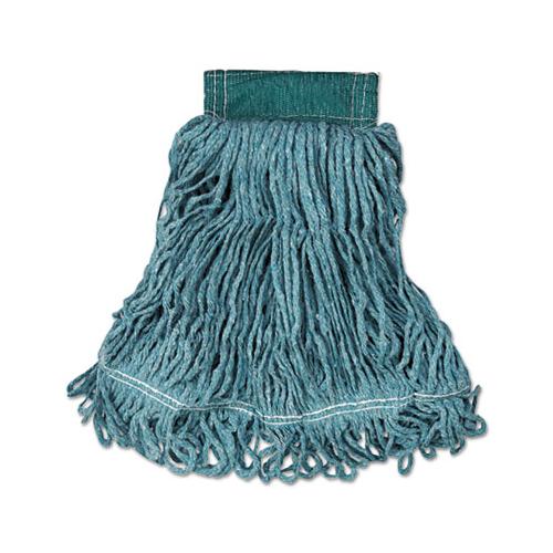 Super Stitch Blend Mop Head, Medium, Cotton-synthetic, Green, 6-carton