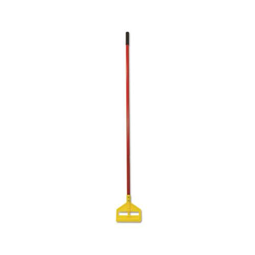 Invader Fiberglass Side-gate Wet-mop Handle, 60", Red-yellow