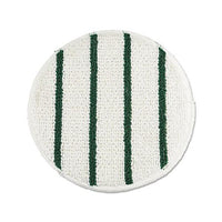 Low Profile Scrub-strip Carpet Bonnet, 19" Diameter, White-green, 5-carton