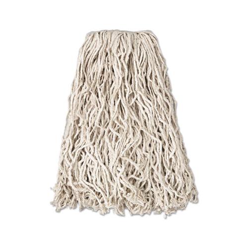 Economy Cut-end Cotton Wet Mop Head, 20oz, 1" Band, White, 12-carton