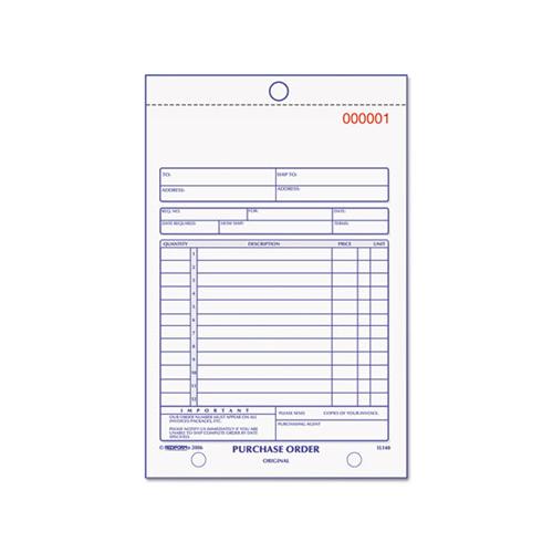 Purchase Order Book, Bottom Punch, 5 1-2 X 7 7-8, Two-part Carbonless, 50 Forms