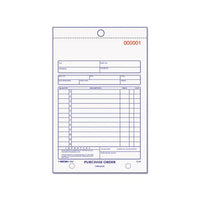 Purchase Order Book, Bottom Punch, 5 1-2 X 7 7-8, 3-part Carbonless, 50 Forms