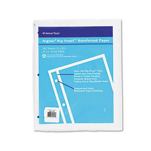 Rip Proof Reinforced Filler Paper, 3-hole, 8.5 X 11, Unruled, 100-pack