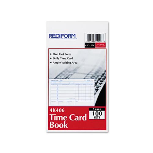 Employee Time Card, Daily, Two-sided, 4-1-4 X 7, 100-pad