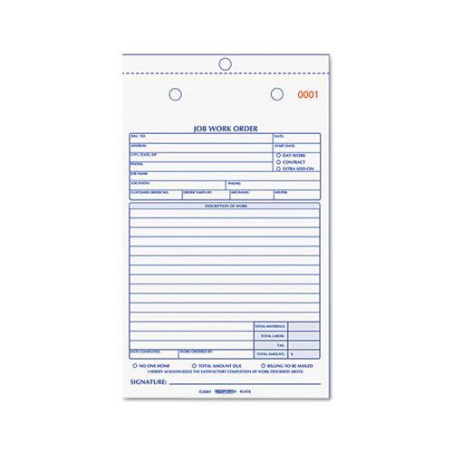 Job Work Order Book, 5 1-2 X 8 1-2, Two Part Carbonless, 50-book