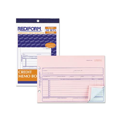 Credit Memo Book, 5 1-2 X 7 7-8, Carbonless Triplicate, 50 Sets-book