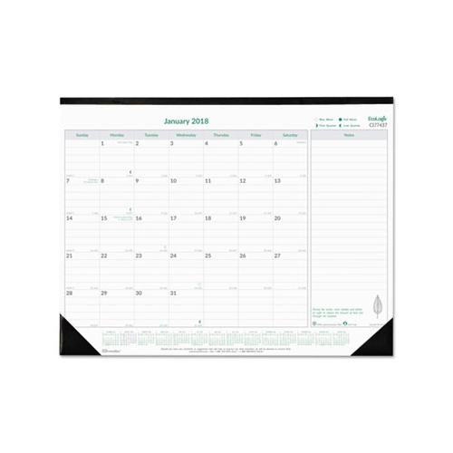 Ecologix Monthly Desk Pad Calendar, 22 X 17, 2021