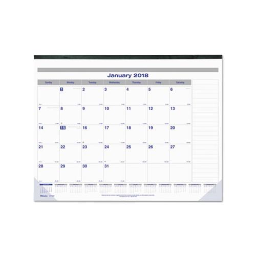Net Zero Carbon Monthly Desk Pad Calendar, 22 X 17, Black Band And Corners, 2021