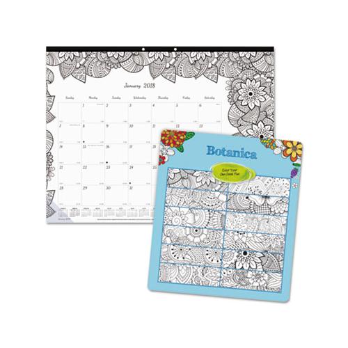 Doodleplan Desk Pad Calendar With Coloring Pages, 22 X 17, 2021