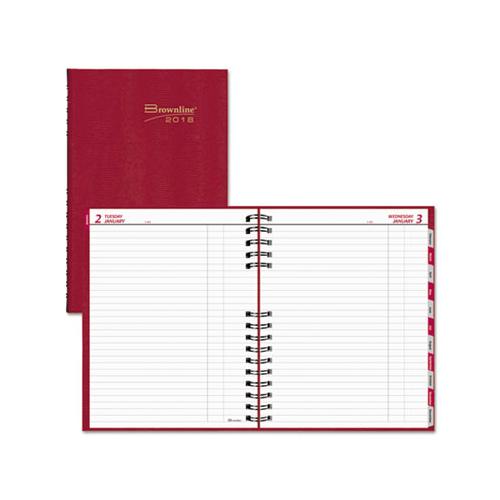 Coilpro Daily Planner, Ruled, 1 Page-day, 10 X 7.88, Red, 2021