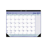 Academic Desk Pad Calendar, 21.25 X 16, White-blue-green, 2020-2021