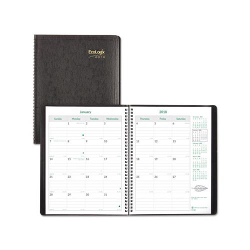 Ecologix Recycled Monthly Planner, 11 X 8.5, Black Soft Cover, 2021