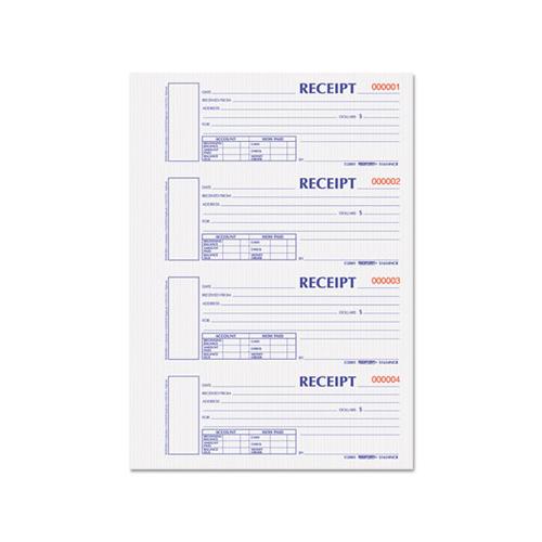 Hardcover Numbered Money Receipt Book, 6 7-8 X 2 3-4, Two-part, 300 Forms