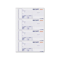 Hardcover Numbered Money Receipt Book, 6 7-8 X 2 3-4, Three-part, 200 Forms