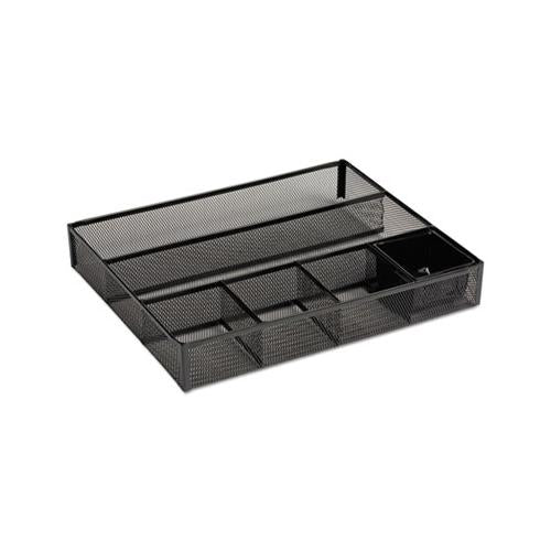 Deep Desk Drawer Organizer, Metal Mesh, Black