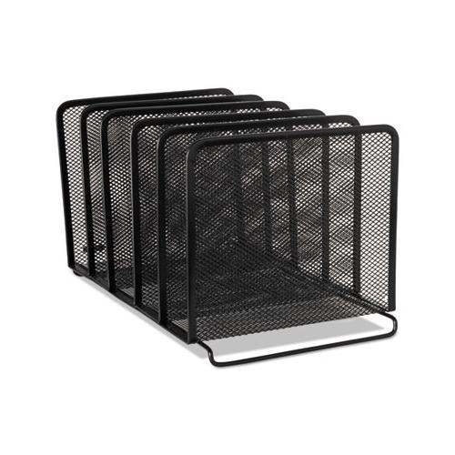 Mesh Stacking Sorter, 5 Sections, Letter To Legal Size Files, 8.25" X 14.38" X 7.88", Black