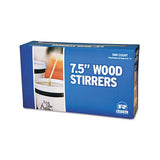 Wood Coffee Stirrers, 7 1-2" Long, Woodgrain, 500 Stirrers-box, 10 Boxes-carton