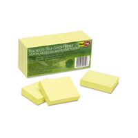 100% Recycled Notes, 1 1-2 X 2, Yellow, 12 100-sheet Pads-pack