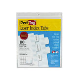 Laser Printable Index Tabs, 1-5-cut Tabs, White, 1.13" Wide, 100-pack