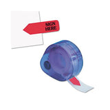 Arrow Message Page Flags In Dispenser, "sign Here", Red, 120 Flags- Dispenser