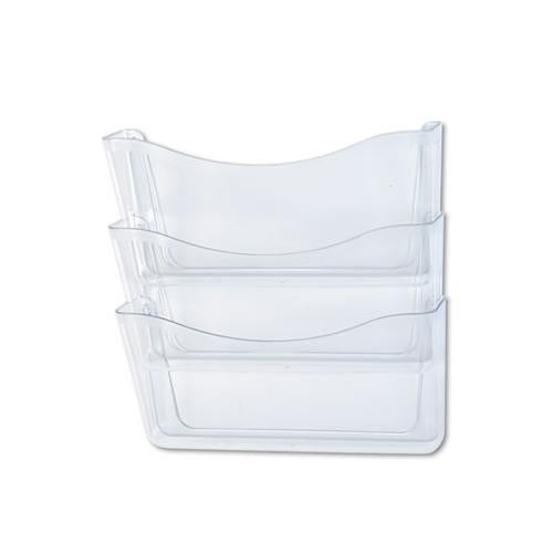 Unbreakable Three Pocket Wall File Set, Letter, Clear