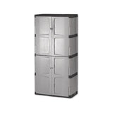 Double-door Storage Cabinet - Base-top, 36w X 18d X 72h, Gray-black