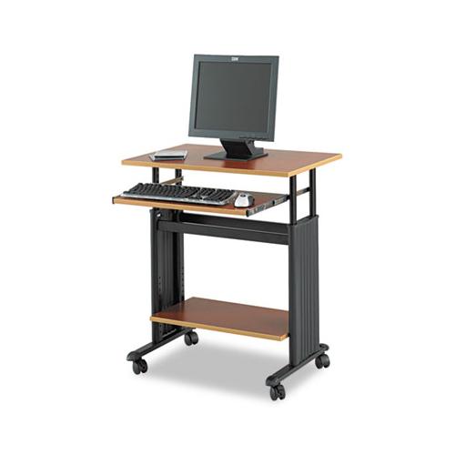 Adjustable Height Workstation, 29.5w X 22d X 34h, Cherry-black