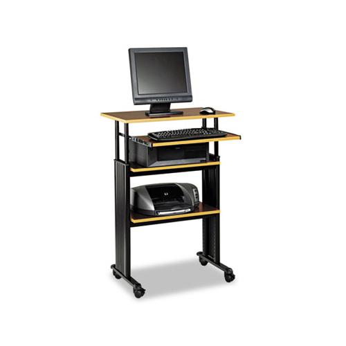 Adjustable Height Stand-up Workstation, 29.5w X 22d X 49h, Cherry-black