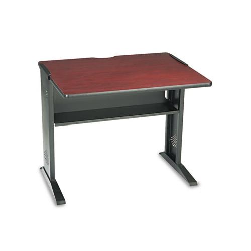 Computer Desk With Reversible Top, 35.5w X 28d X 30h, Mahogany-medium Oak-black